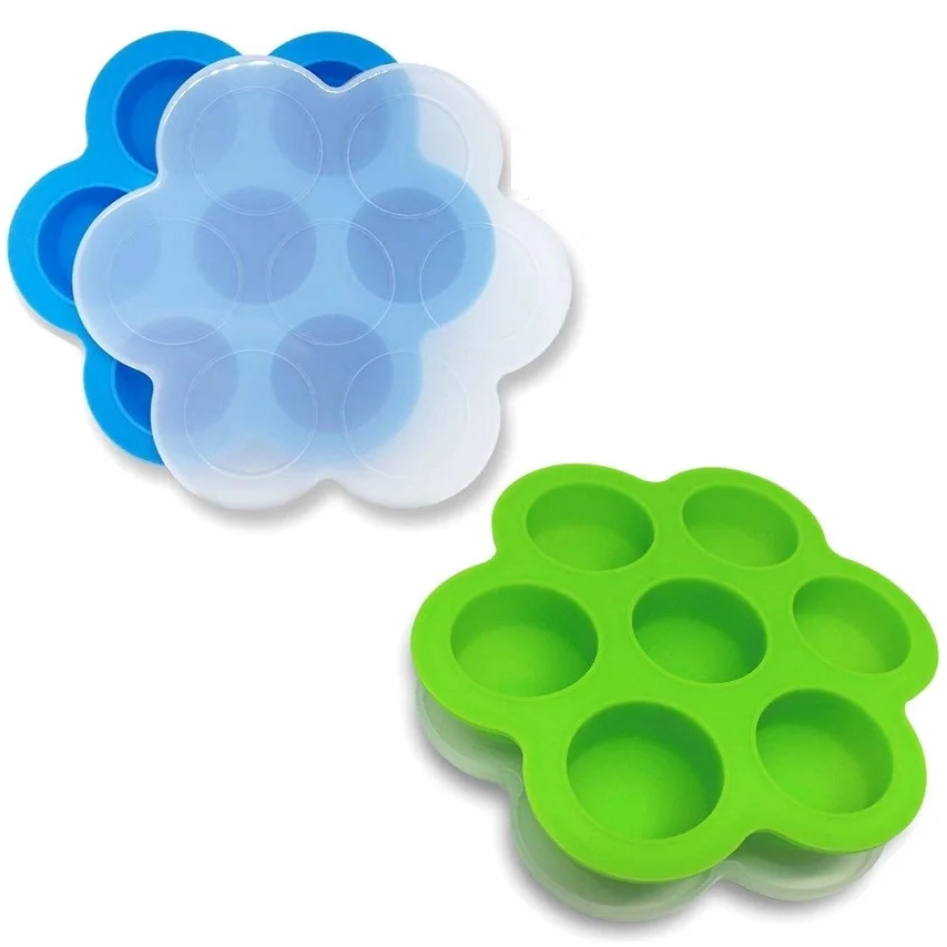 Amazon Hot Selling BPA Free Silicone Baby Food Freezer Trays Silicone Egg Bites Molds