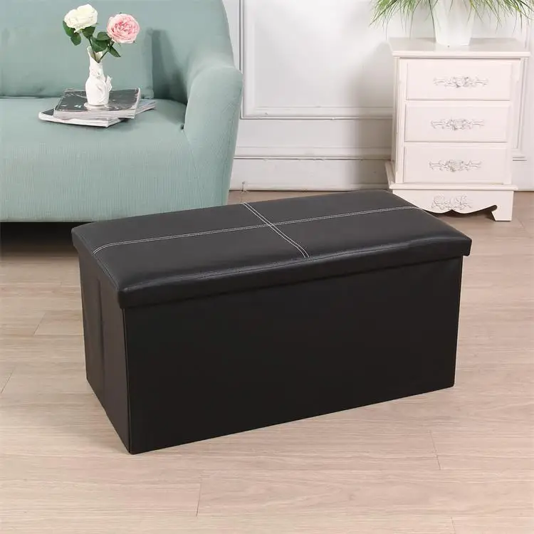 Пользовательские хранения стул box Организатор складной хранения османский большой скамейке искусственная кожа складной домашний декор