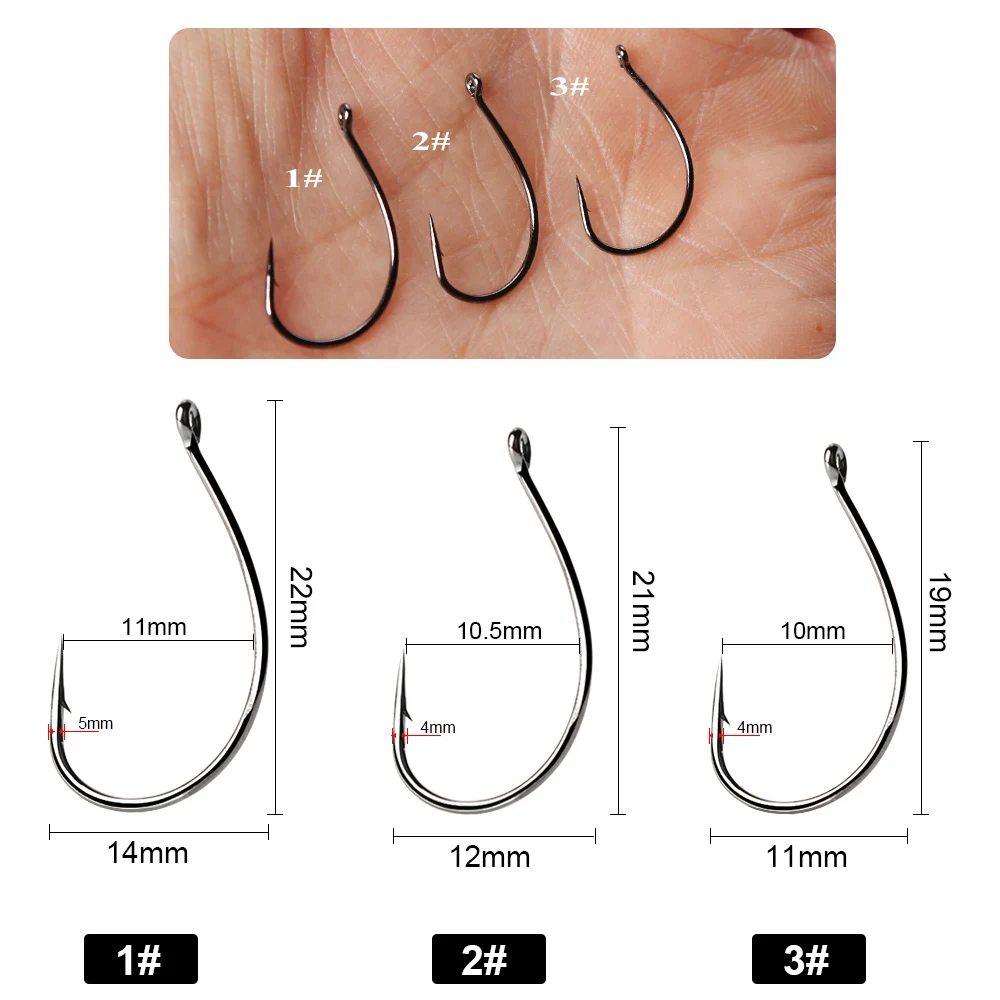 Fishking 8003A High Carbon Fishing Hooks Saltwater Sea Fishing Circled Assist Stainless Steel Fish Hooks 30pcs/bag