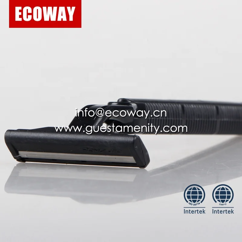 disposable double edge razor black plastic shaving razor for hotel