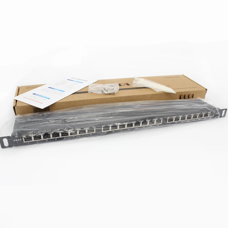 Новый дизайн 0.5U Cat 5E 24 порта Ftp сетевая коммутационная панель 48 ядер