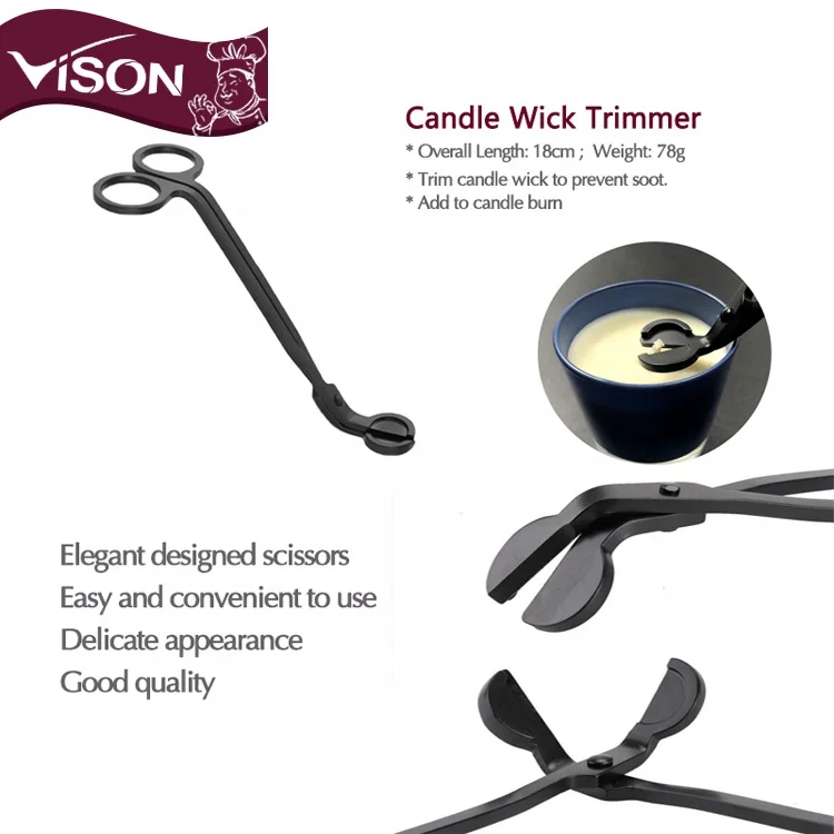 High quality wholesale Black stainless steel candle wick trimmer for Bar restaurant dipper candle snuffer tools