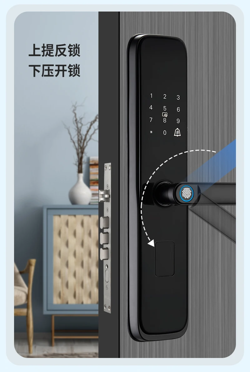 TYSH New Arrival Tuya Wifi Fingerprint Biometric Smart Lock Bluetooth Card Key Smart Door Lock Cerraduras Inteligentes
