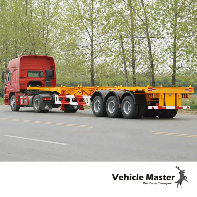 
20-80 Tons 2 3 4 axles Skeleton 20ft 40ft 45ft Container Semi truck trailer 
