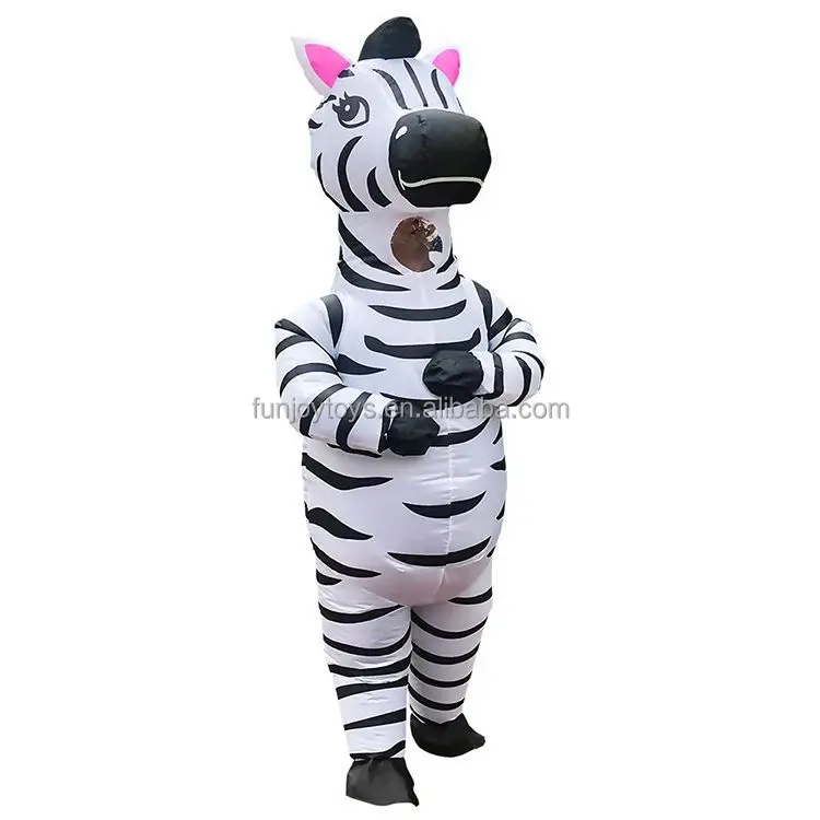 Lovely Zebra Inflatable Costume Adult Animal Cosplay Mascot Blow-up Costume for sale