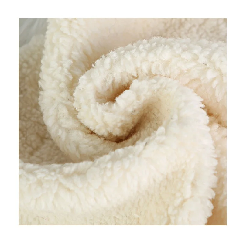 Белая вязаная ткань из 100% хлопка, шерпа, мех ягненка