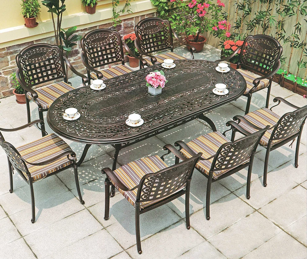 Outdoor table and chair courtyard leisure outdoor terrace combined garden outdoor cast aluminum iron waterproof balcony furnitur