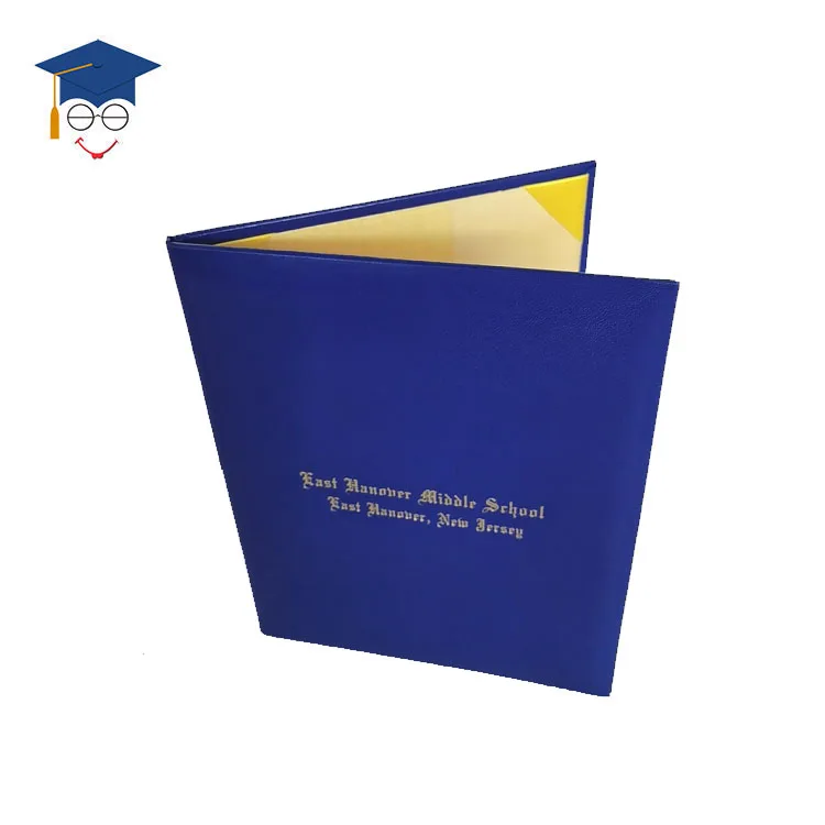 Royal Blue Graduation Certificate leather paper holder Diploma Cover