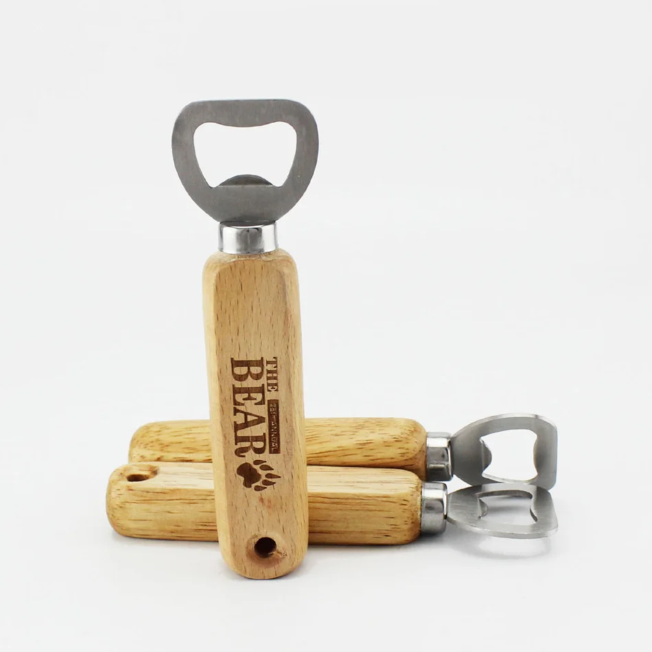 Wooden Handle Bulk Bottle Opener Cheap Wood Beer Bottle Opener with Logo