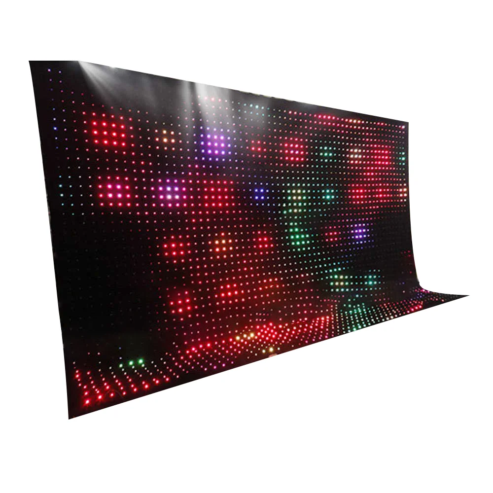 Программируемый внутренний p5 P9 p10 p20 светодиодный занавес дисплей pixelflex цена ткани Видимый