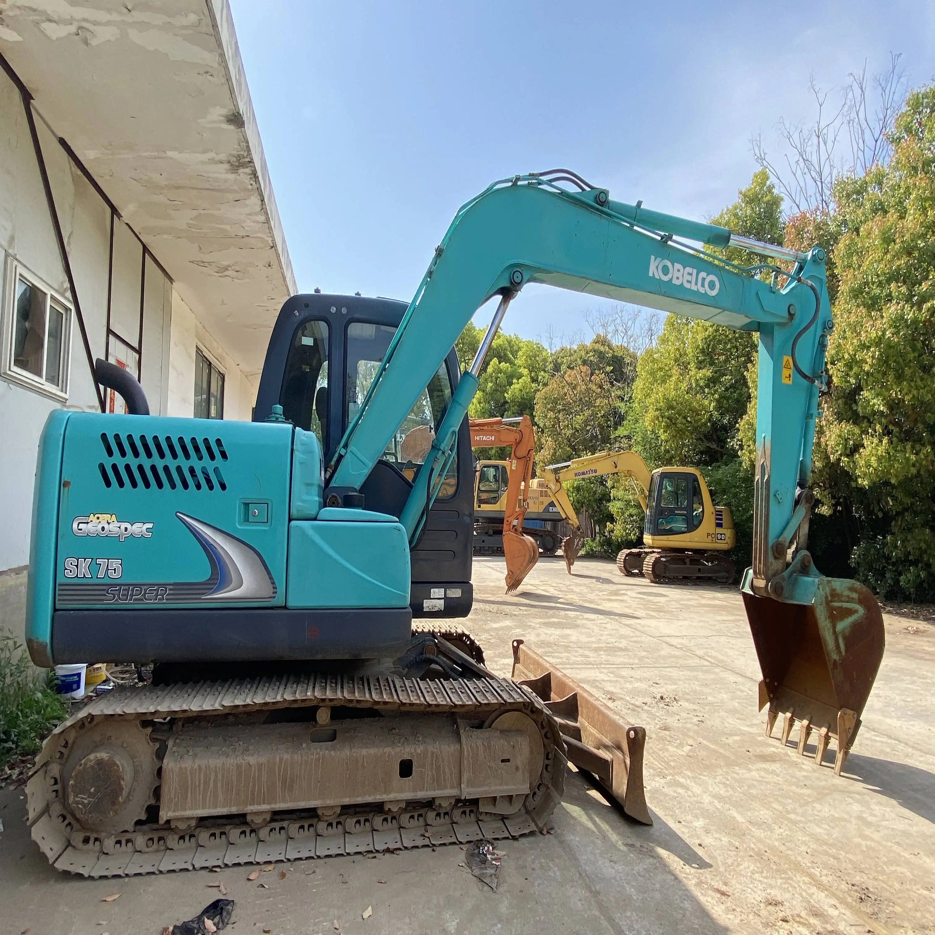 low hour japan  kobelco excavator on sale 7.5ton sk75 small size excavator in stock used kobelco excavators used kobelco sk75