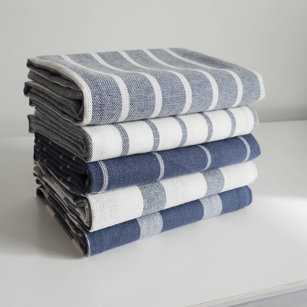 amazon top seller PACK OF 5 PCS Hot Selling 100%  Cotton Yarn Dyed  Weave Tea Towel Kitchen Towels  Stocks