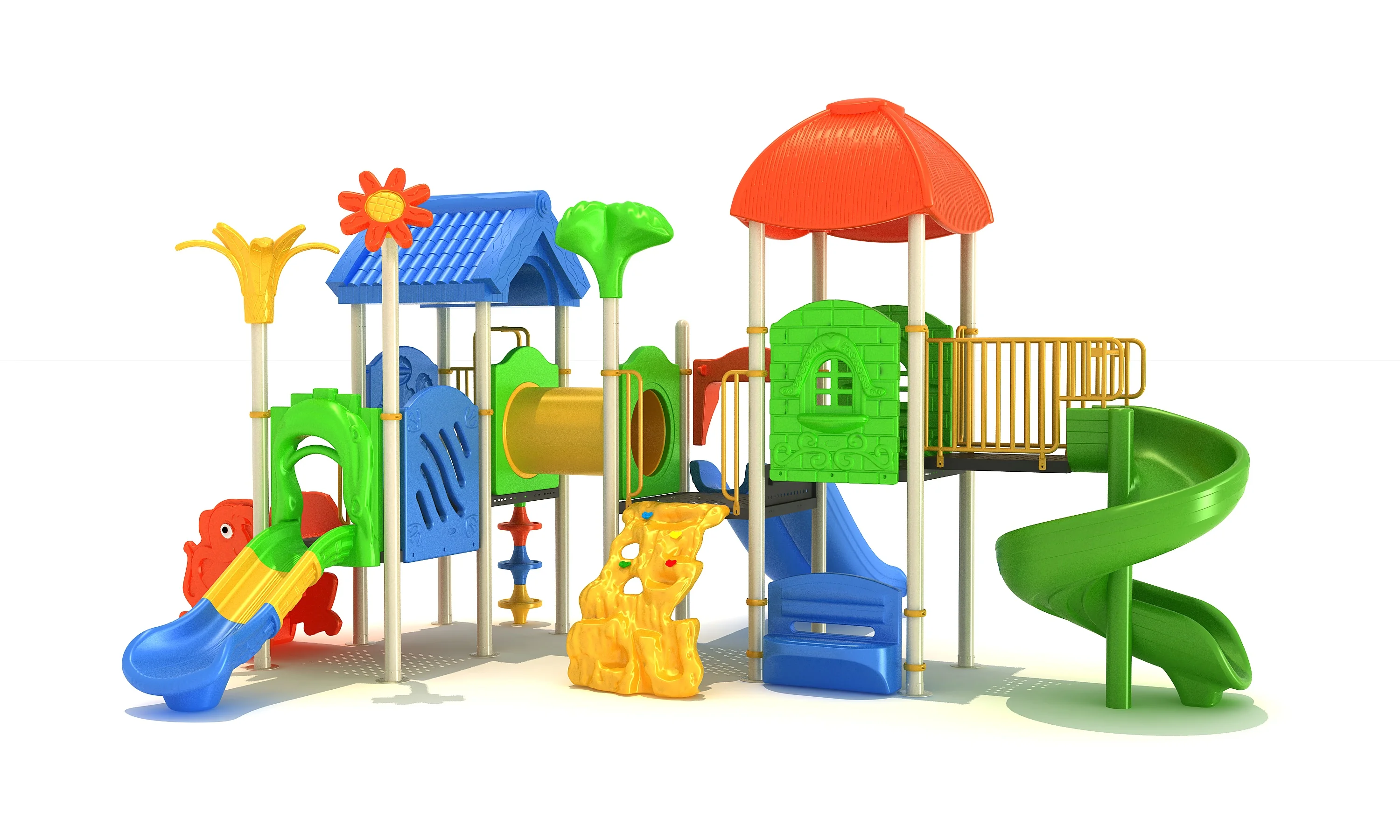 High Quality Amusement Park Toys Children Plastic Slide Outdoor Playground