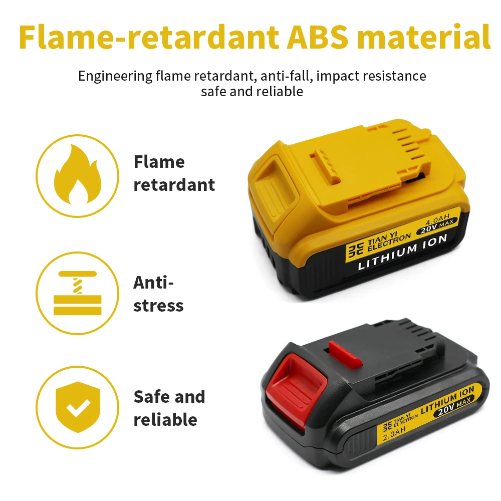  18v/20v 3ah 4ah 5ah 6ah Rechargeable replacement battery DCB200 series high capacity for Dewalts power tools