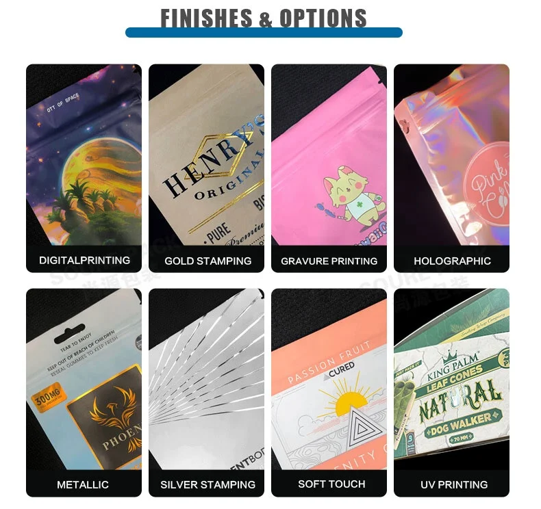 Moisture Proof Food Grade Cake Snack Powder Coffee Tea Mylar Bag Custom Printed Plastic Ziplock Standing Packaging Pouch