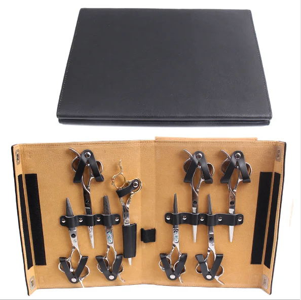 
Eight-piece hairdressing pet scissors tool bag clutch bag folding leather scissors bag 