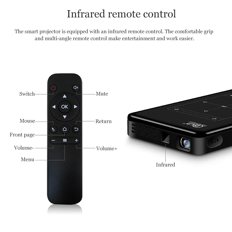 DLP P09-II умный мини-проектор с разрешением 4K Android 9 0 Full HD Wi-Fi BT портативный мобильный Карманный видео фильм смартфон 1080P 3D