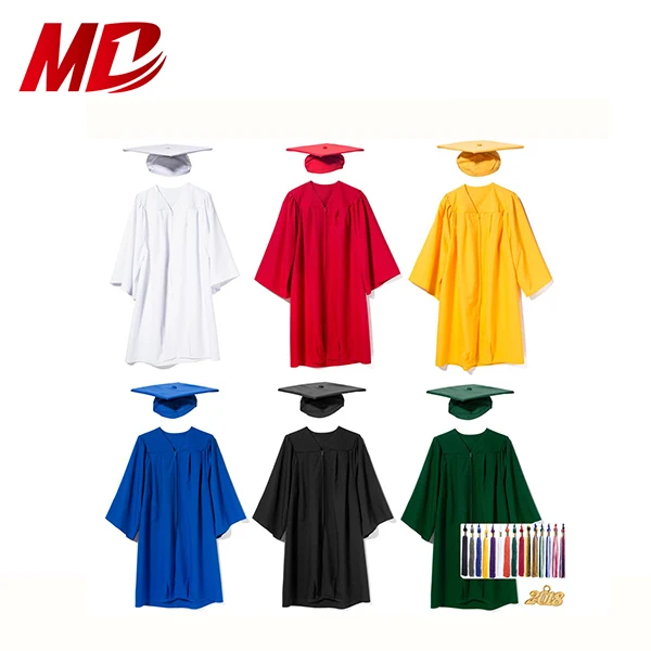 wholesale matte polyester cheap Children graduation cap gown kindergarten graduation cap gown