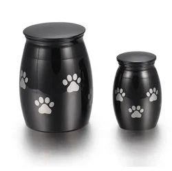 Black Blank/ Engravable Pet Cremation Mini Urn for Ashes/ Hair Keepsake Human Cremation Jewelry Funeral Urns Casket