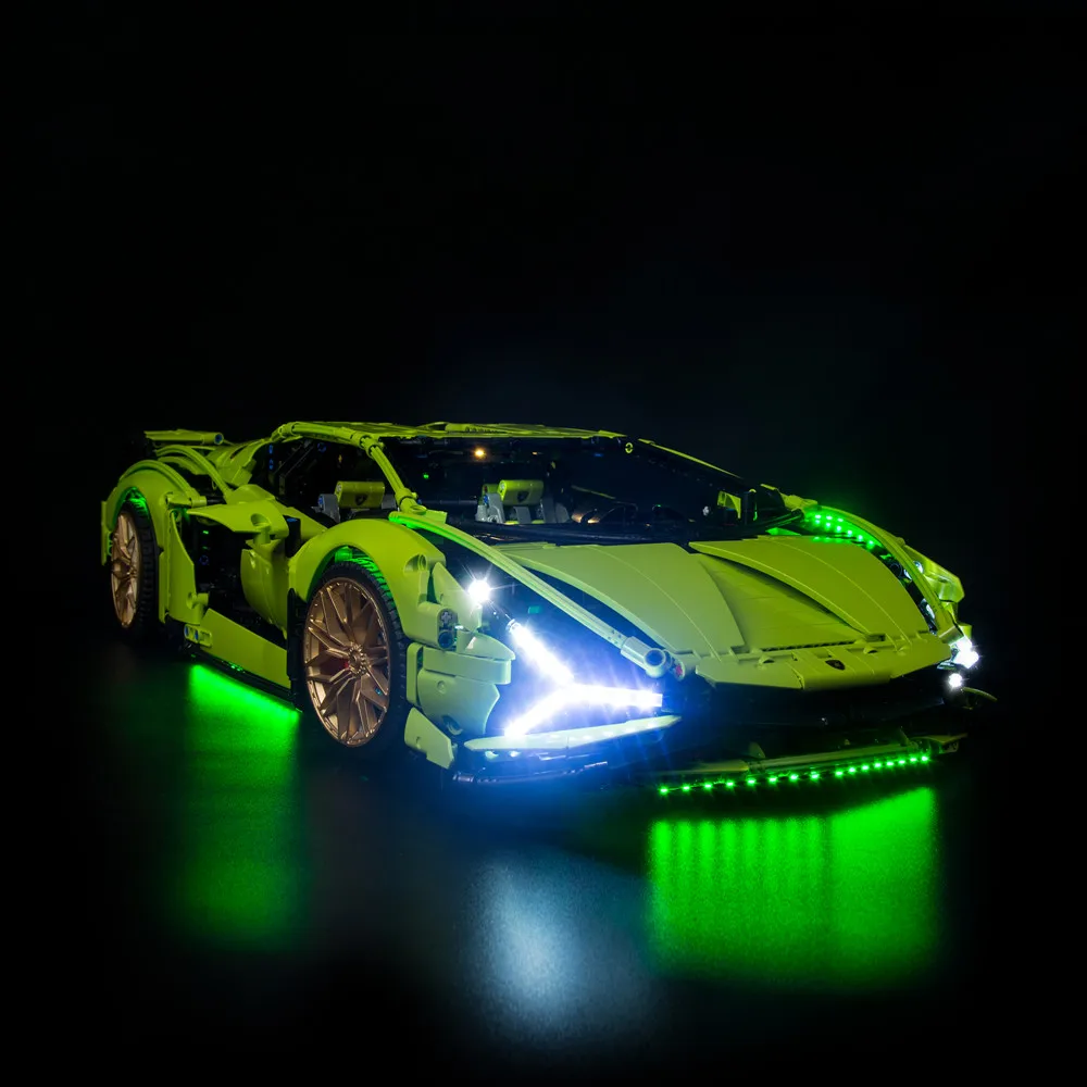 (Not Include Blocks Set) LED Lighting Kit For Lamborghinis Sian FKP 37 Race Car Model Building Blocks 42115 Legoing Toys