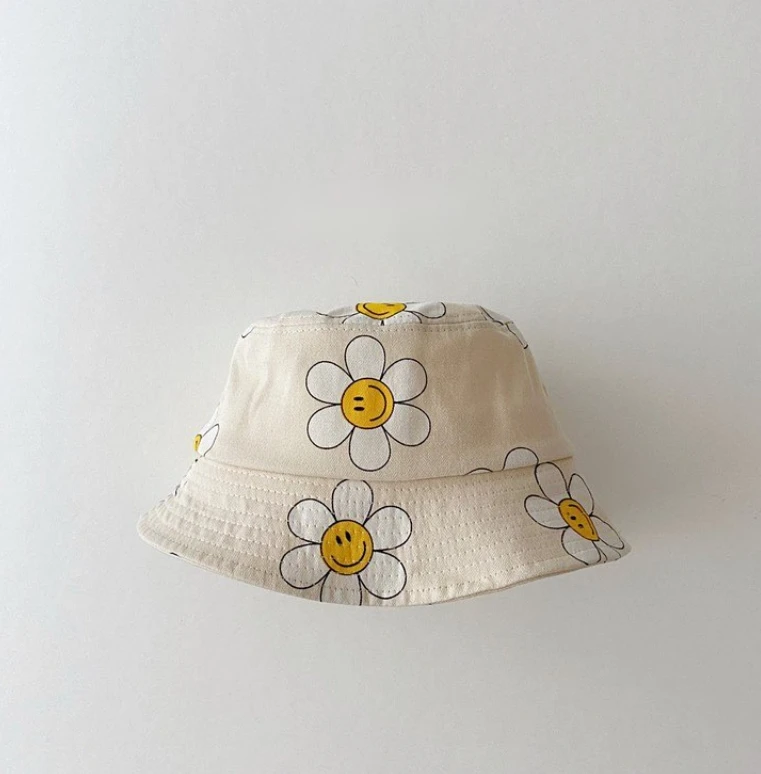 Custom Baby Kids Summer Flower Printing Bucket Hats Boys Girls Beach Bucket Hats Causal Hat