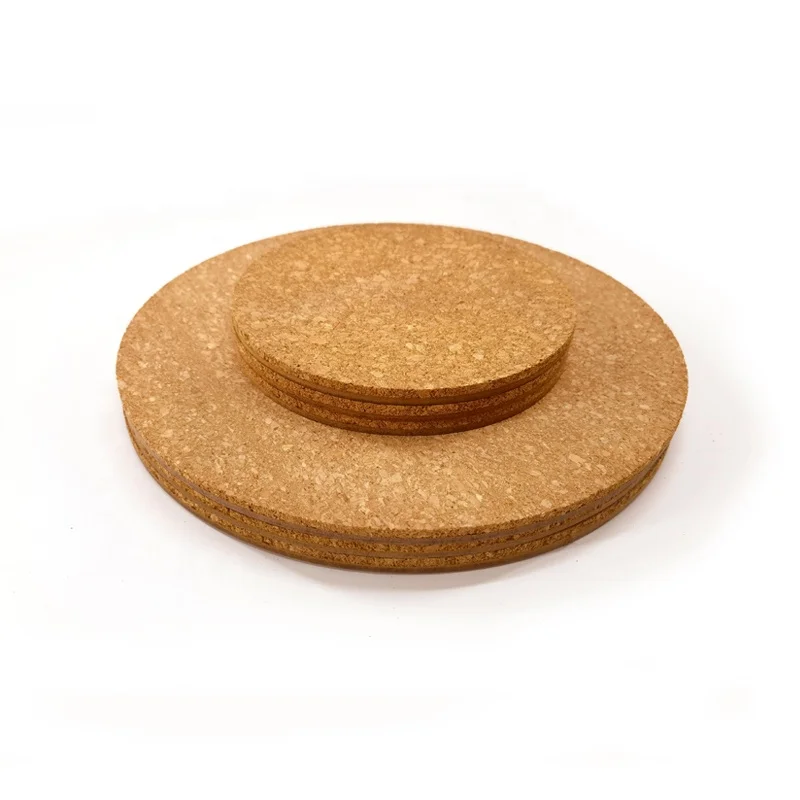 Large mdf coasters Hot Pot Stands placemat round wood Cork Coasters Round Cork board Placemats Kitchen Hot Pads for Hot Pots