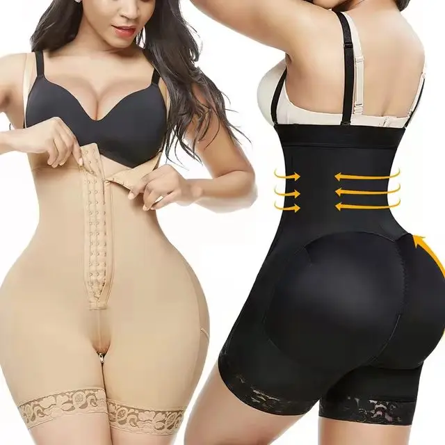 High Waist Women Post BBL Surgery Fajas Tummy Control Shaper Butt Seamless Skinny Panty Girdle