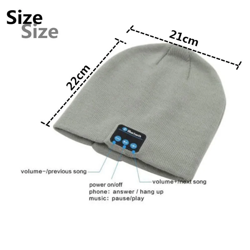 Built-in Mic Speaker Knitted Wireless Headphones Stereo Speaker Musical Wireless Beanie Hat