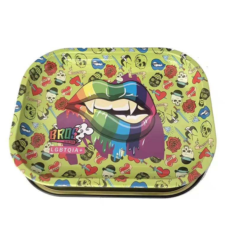 Smoking Rolling Metal Tray Tinplate Recyclable Material for Rolling Pre-rolls Cigarette Packaging