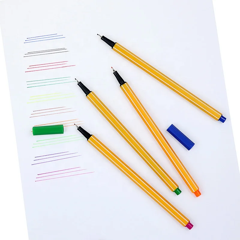 BECOL Wholesale 10 Colors Colored Fine Point Sketching Markers 0.4mm Drawing Marker Pen Fine Liner Color Pen Set