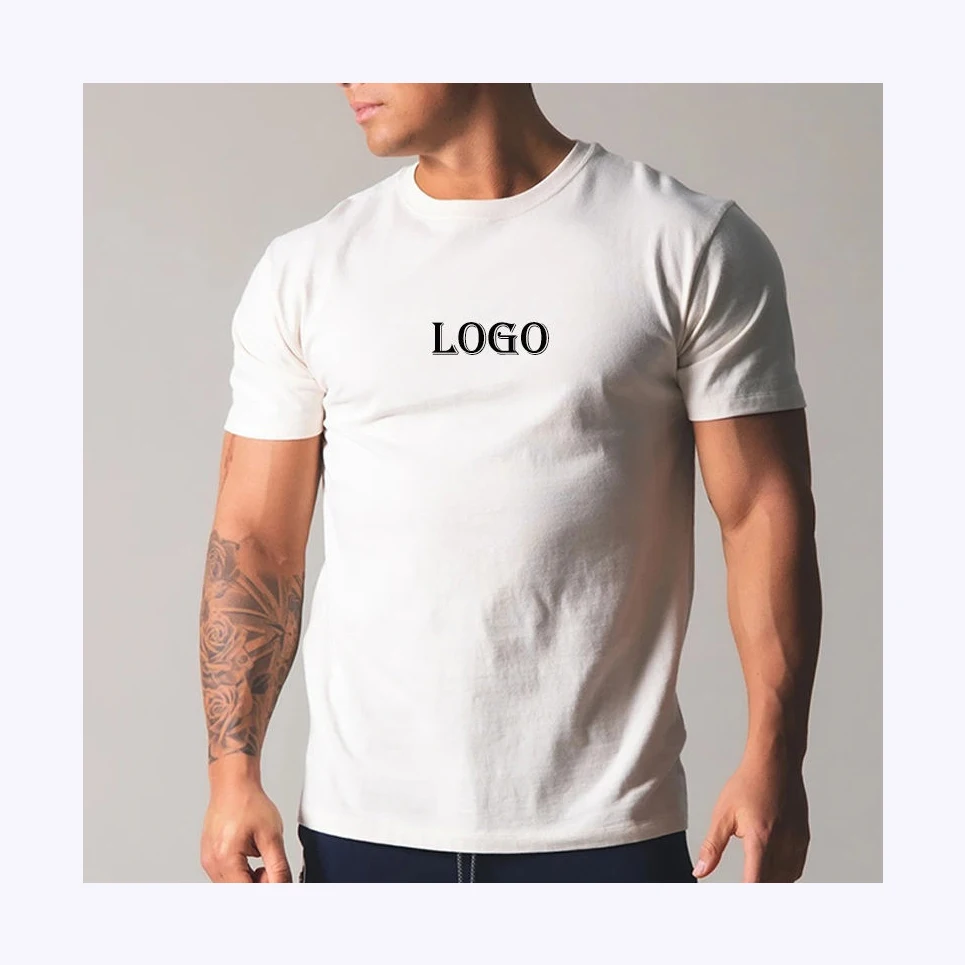 Wholesale Custom Logo Mens SportsWear Gym Athletics Short Sleeves T Shirts Fitness Body Fit Shirts/