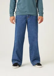 2022 Wholesale Designer Men Loose Fit Custom Washed Blue Baggy Fit  Jeans