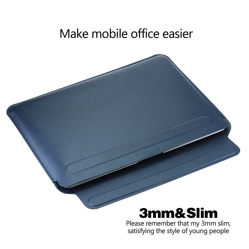 Waterproof Magnetic Stand Bracket PU Leather Laptop Case for Macbook Air 16 Inch Protective Multi-function Flip Laptop Case Bag