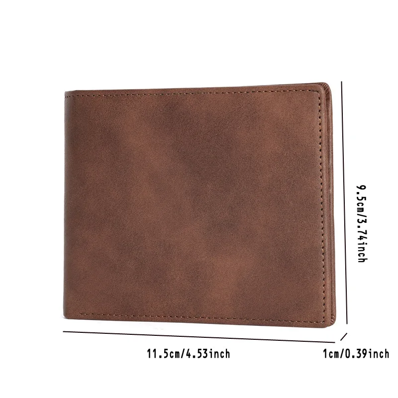 Custom Print Embossed Men Genuine Leather Brown Engraved Leather Creit Card Holder Gift Front Pocket Wallet