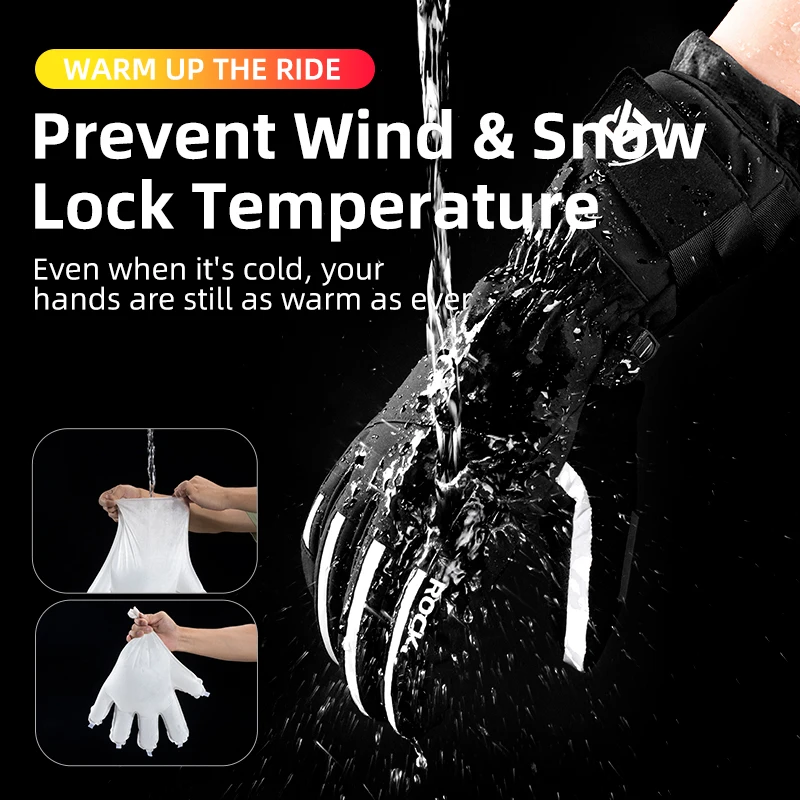 Customized Ski Gloves Snowboard Motorcycle Thermal Windproof Touchscreen Winter Outdoor Sports Warm Ski Gloves