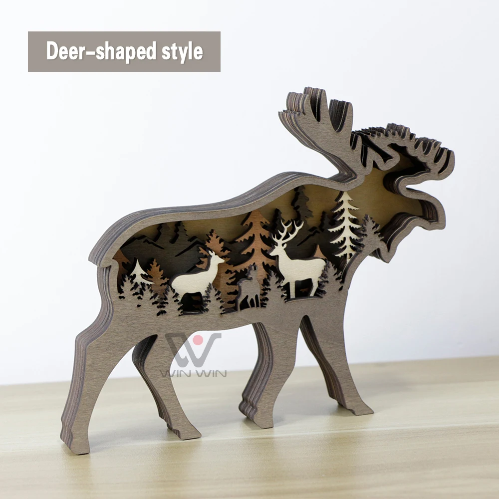 Plywood Craft Laser Cut Wooden Crafts Wooden Animal Christmas Ornaments