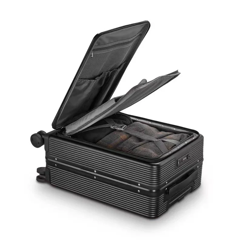Luggage Manufacturer  luxury luggage set Aluminium Frame minion suitcase Business Airport Metal Trolley Luggage with Tsa Lock