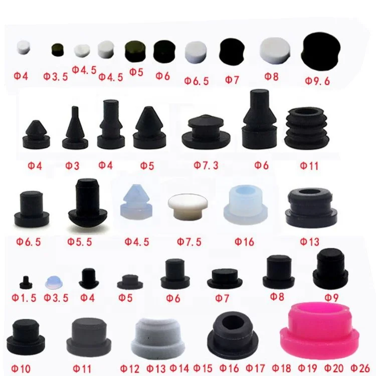 OEM Customize Sealing Natural Rubber End Cap with Various Sizes Fixed Silicone Rubber Plug/stopper Sealing Parts