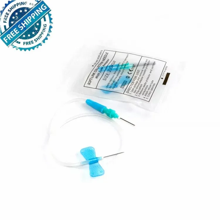 
Medical Safety Vacuum Blood Collection 23g Disposable Butterfly Needle 