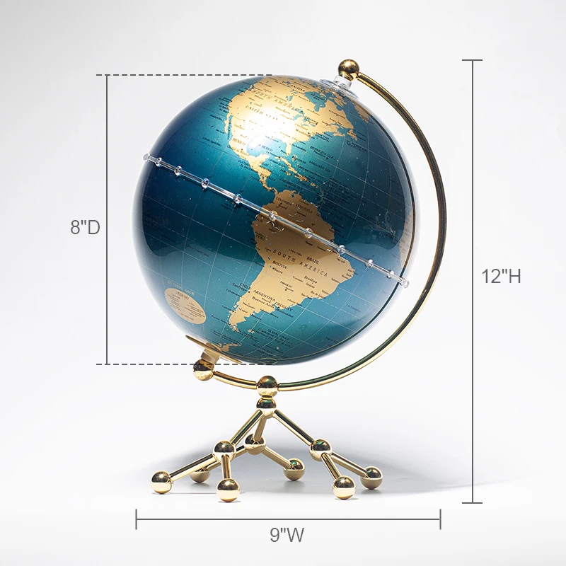 Novelty Gifts Wellfun Crystal Glass Mover Lamp World Large Light LED Metal Novelty Gifts Globe Earth Globe Decor Globe