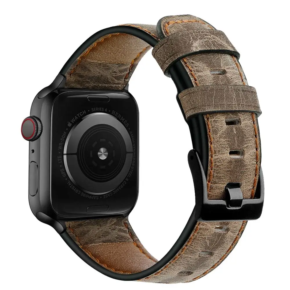 Ремешок кожаный для Apple Watch Band 38 мм 44 40 42 сменный Браслет из натуральной кожи Iwatch Bands