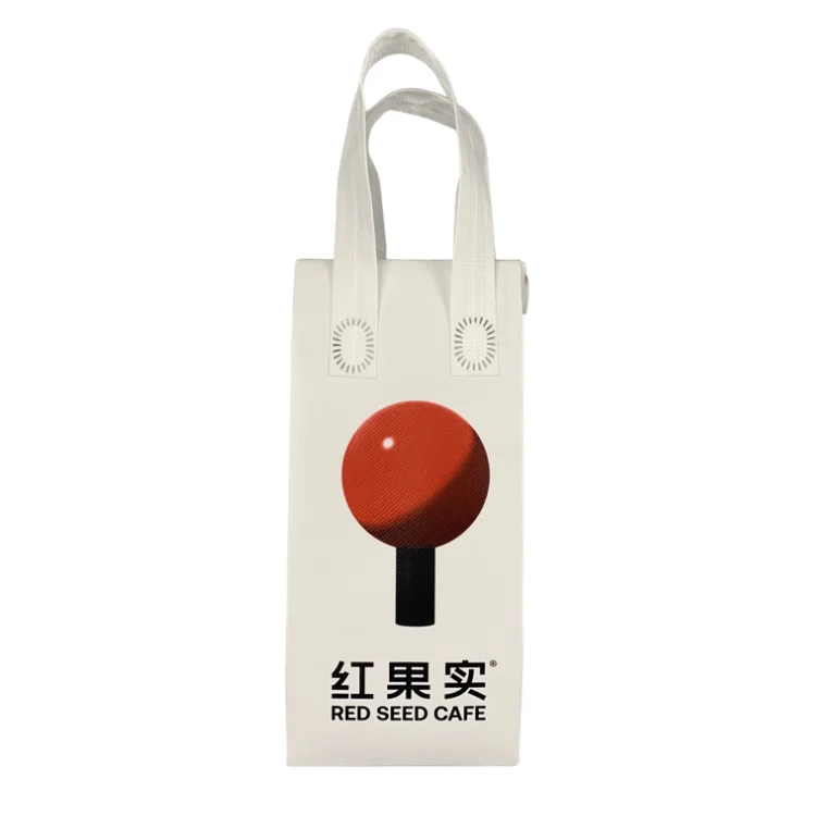 High quality Best sale and  Eco-friendly durable portable breathable  RPET handle non woven bag for food