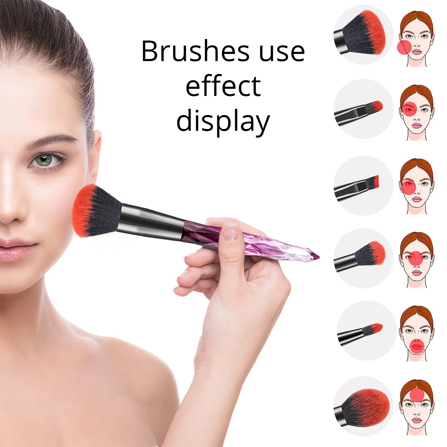 Diamond Makeup Brushes 10 Pieces Makeup Brush Holder Hot Sale Custom Logo Mini Private Label Wholesale Brush Set Makeup