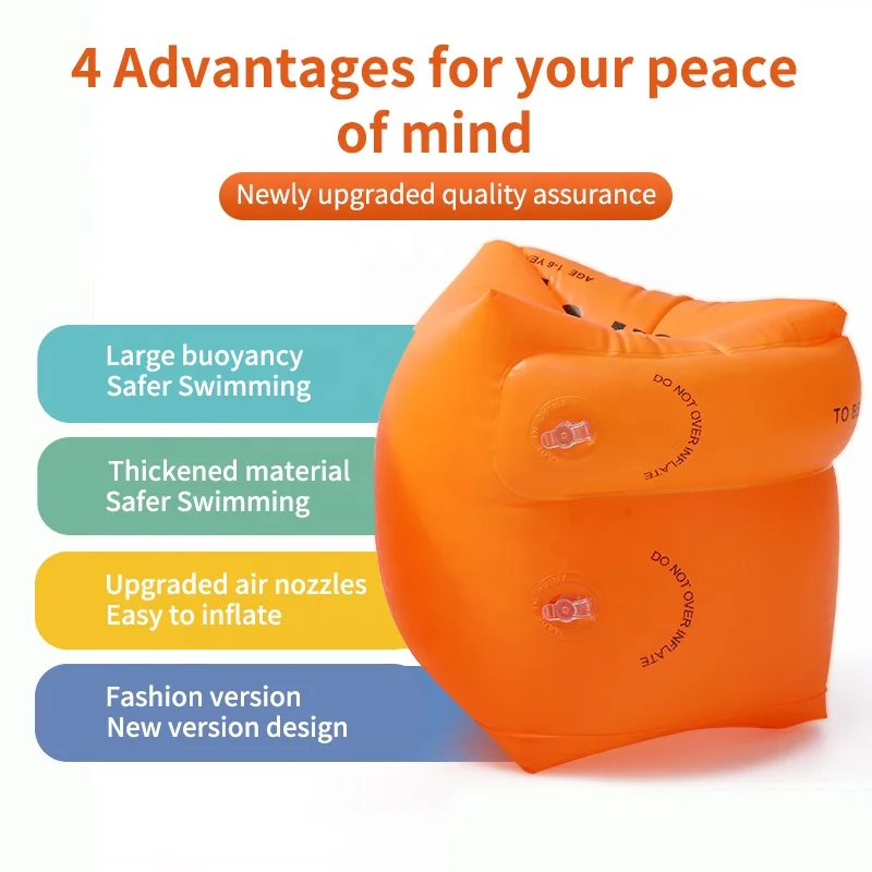 Factory Custom Hot Sell Baby Inflatable Swimming Arm Ring Circle Arm Band Sleeve Inflatable Pool Float For Kids