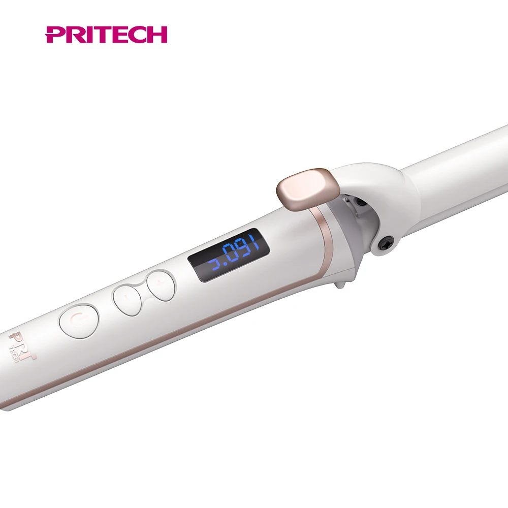 Щипцы для завивки волос PRITECH с 6 настройками температуры, автоматическое отключение, вращающиеся щипцы для завивки волос с керамическим покрытием и ЖК-дисплеем