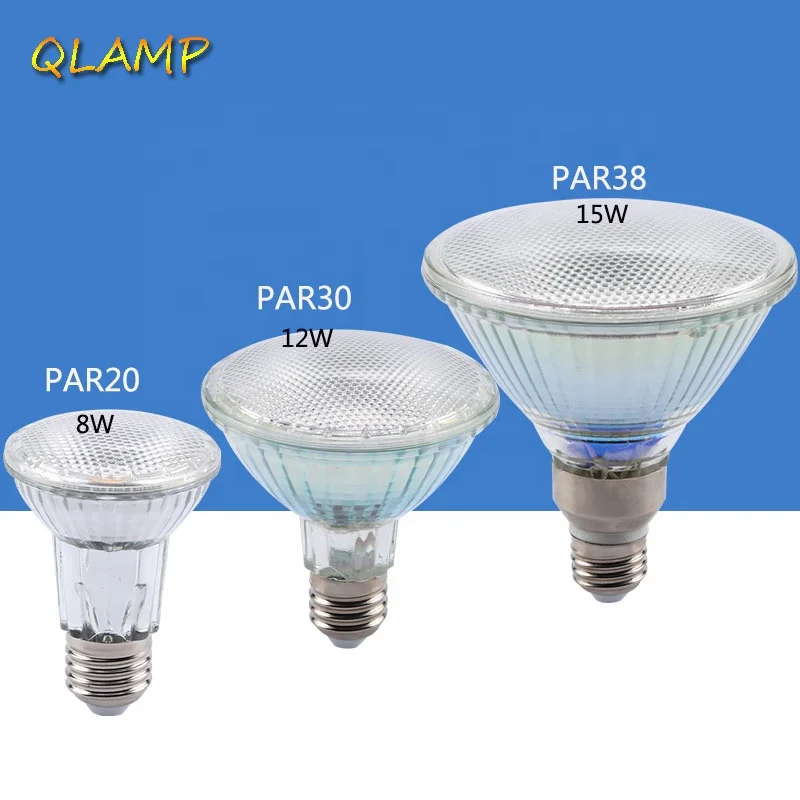 E26/E27 led par30 par20 par38 IP65 waterproof 8w 10w 12w 15w par light glass par30 spot light par men led bulb