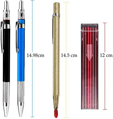 Professional Perfect Mechanical Carpenter Pencil Kit With 3 Cases Pencil Lead for Carpenter Scriber Architect