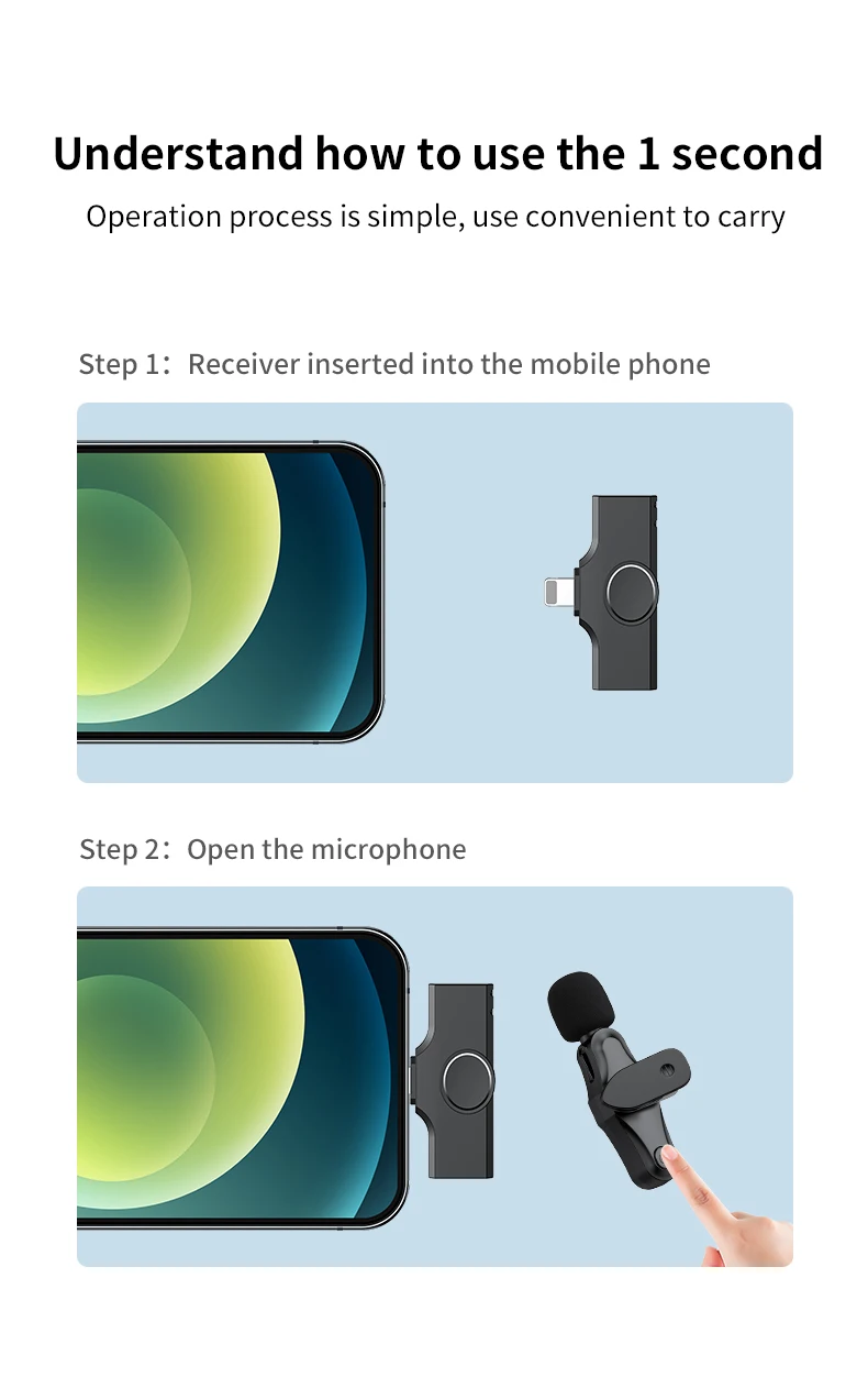 2022 New k9 wireless microphone Lavalier 2.4G Mini Record vlogging clip on mic Lapel Wireless Microphone for iPhone mobile phone