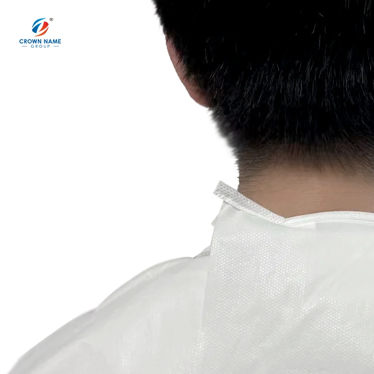 AAMI level 4 PP PE 55g waterproof disposable isolation gown white