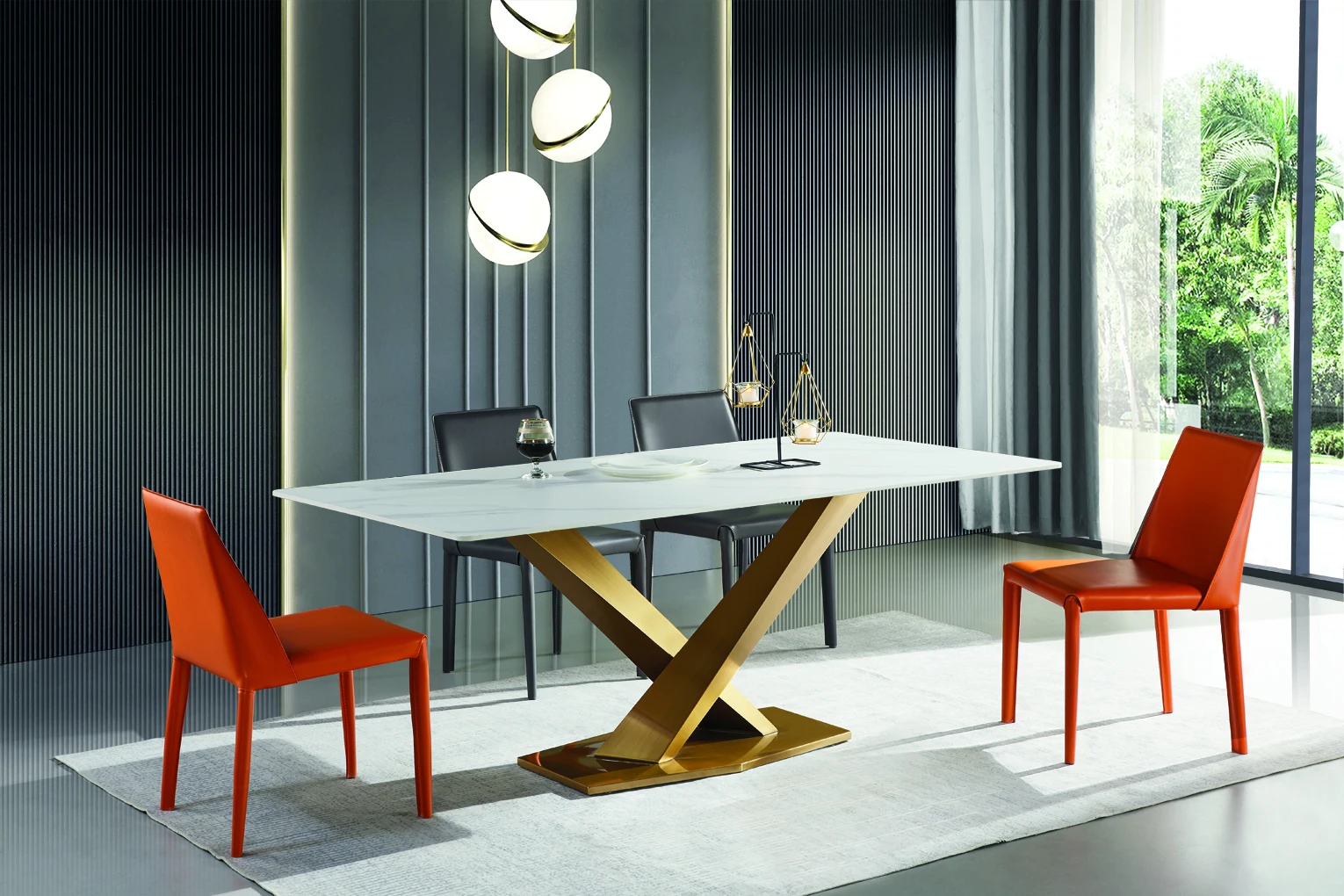 2021 new design marble luxurious dining table marble and gold dining table marble dining table black gold